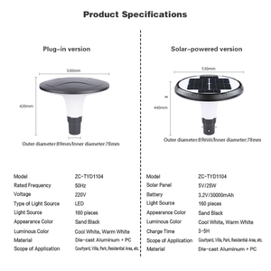 Éclairage extérieur, lampe de jardin, lampe solaire à LED pour cour, résistante aux intempéries, style nature, lampe décorative - Product Image 3