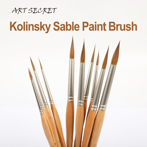 Pinceau professionnel ArtSecret en poils de Kolinsky purs, manche en <span class=keywords><strong>bois</strong></span> de hêtre, pour détails fins, <span class=keywords><strong>aquarelle</strong></span>, acrylique, gouache, accessoire d'artiste - Product Image 1