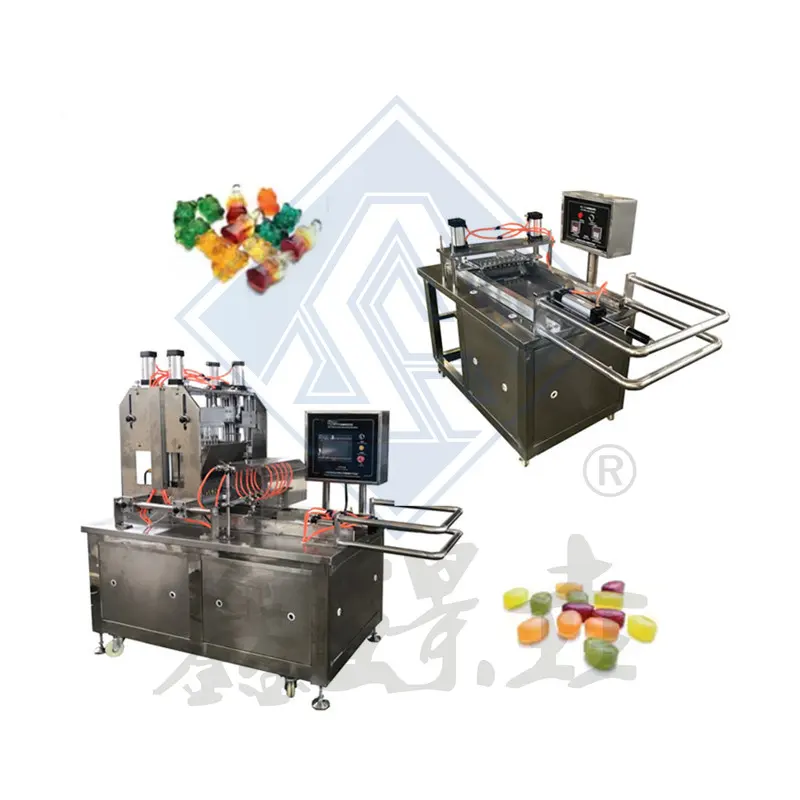 Linha de produção de doces macios para bolos de frutas, máquina semiautomática de produção de doces macios de milho e morango