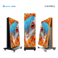 Écran publicitaire LED portable et mobile 640*1920mm, étanche IP65, pliable, luminosité 1000cd, module LED 320*160mm P1.86