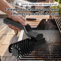 Brosse de nettoyage électrique rechargeable sans fil pour barbecue, poils en fil d'acier inoxydable, manche en plastique pour un nettoyage haute efficacité des rouille