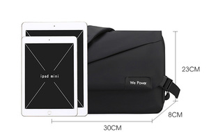 Sac de poitrine de travail personnalisé poche pour ordinateur portable sac à bandoulière de loisirs en nylon imperméable à l'eau sac à foulée à séparateurs multiples pour hommes - Product Image 3