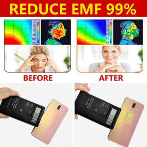 <span class=keywords><strong>Autocollant</strong></span> <span class=keywords><strong>anti</strong></span>-radiation plaqué or 24 carats en cuivre pour téléphone portable, protection EMF, bloqueur de rayonnement - Product Image 4