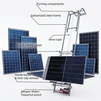 Monte-charge Électrique à Câble pour Élévateurs de Chantier, Élévateurs à Échelle, Élévateurs de Panneaux Solaires et de Panneaux Photovoltaïques, Capacité 150KG à 300KG, pour Panneaux et Verre, Acier Électrique, Portée 4-25M