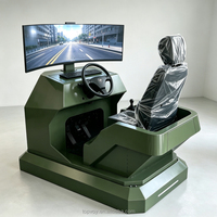 Simulateur de conduite automobile éducatif avec écran incurvé, cockpit, pédales et volant