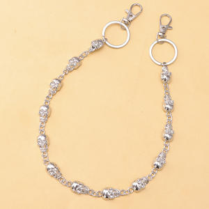 Chaîne de taille pour homme en argent tibétain, style Hip Hop, chaîne de ceinture en métal, chaîne de corps décontractée et tendance, design squelette monocouche - Product Image 3