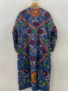 Colourful Embroidery Suzani Kimono Robe Lightweight Boho Cover Up Winter Long Casual Layering <b>Jacket</b> - Product Image 3