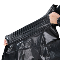 Revêtement de poubelle en plastique PE HDPE noir recyclé robuste grands sacs poubelle portables sacs à ordures plats pour usage domestique