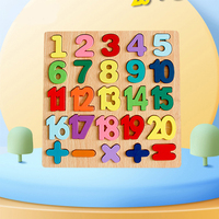 Jeu de puzzle en bois Montessori avec chiffres et lettres, planche de comptage alphabétique pour enfants d'âge préscolaire