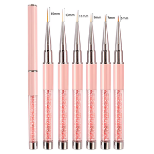 Prêt à expédier – <span class=keywords><strong>Pinceau</strong></span> à ongles rose <span class=keywords><strong>extra</strong></span> <span class=keywords><strong>fin</strong></span> 9 mm pour détails de lignes rayées 5/7/9/11/13/15 mm - Product Image 6