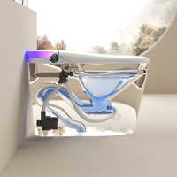 Abattant de toilette électronique à auto-nettoyage automatique, télécommande avancée, système intelligent à gravité, siphon en S pour usage public