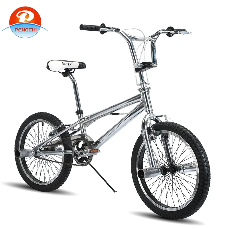 Goedkope 20 Inch Bmx, Kleurrijke Galvaniseren Straatfiets Goedkope Fiets Ondersteunt 360 Graden Rotatie Zilver Plating Mini Bike Kid