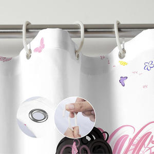 Offre Spéciale 4 pièces maison imperméable Polyester tissu rose fleur papillon fille <span class=keywords><strong>rideau</strong></span> de <span class=keywords><strong>douche</strong></span> ensemble - Product Image 3