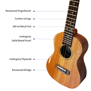 Ukelele de 23/26 Pulgadas con Tapa de Caoba Sólida, Acabado Brillante, 4 Cuerdas, para Principiantes y Adultos, con Funda, Venta al Por Mayor, OEM - Product Image 4