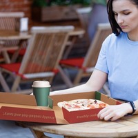 Boîte à pizza personnalisée en papier kraft 7/8/10/12 pouces, emballage alimentaire en carton ondulé biodégradable pour la livraison, avec logo, pour chewing-gum et sushis