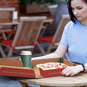 Caja de Pizza de Papel Kraft Personalizada de 7/8/10/12 Pulgadas, Caja de Embalaje para Llevar de Calidad Alimentaria, Imprimible con Logotipo - Product Image 2