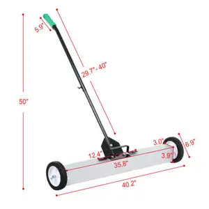 Heavy Duty Magnetic Sweeper With Wheels, Rolling Floor Release Handle 36 Inches