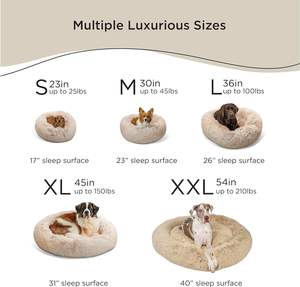 เพื่อนที่ดีที่สุดโดยเตียงล้างทําความสะอาดได้ตุ๊กตาโดนัทแมวและสุนัขที่ calming เดิมในขน <span class=keywords><strong>Shag</strong></span> สีเทาสําหรับสุนัขขนาดเล็ก, ขนาดกลาง, และใหญ่ - Product Image 5