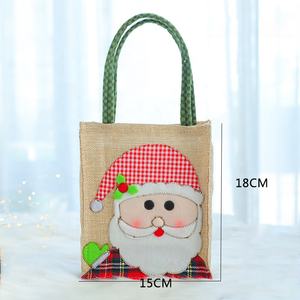 Sac fourre-tout en lin réutilisable, mignon, durable, pour les événements de Noël, les fêtes, les cadeaux, les emballages, les courses - Product Image 5