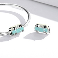 925 Sterling Silver Fashion Jewelry Charms Fine Jewelry Making Émail Mini Véhicule Bus Vélo Moto Avion Charme Pendentif