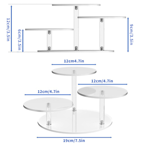ขายส่งชั้นวางอะคริลิคใส, ชั้นวางแบบวงกลมสามชั้น, ชั้นวางขนมและเครื่องสำอางทำมือ - Product Image 5