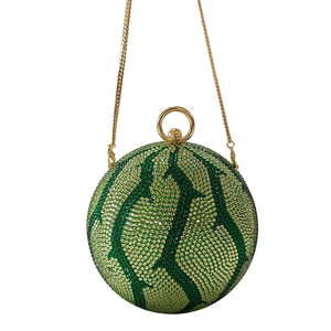 Women Shiny Watermelon Rhinestones Evening Bag Cute Ball Crystal Handbag Top Handle <b>Wedding</b> <b>Clutch</b> Purse for Party - Product Image 4