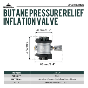 Adattatore per Ricarica Bombole <span class=keywords><strong>Gas</strong></span> da <span class=keywords><strong>Campeggio</strong></span> Campingmoon, Nuovo Arrivo, Adattatore per Ricarica Serbatoio <span class=keywords><strong>Gas</strong></span> da <span class=keywords><strong>Campeggio</strong></span>, Salvagas per Bombole Butano e Propano - Product Image 2