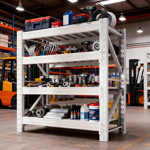 4 Tier Boltless Light Duty Cold Rolled Steel Powder Coated Adjustable Shelving <b>Storage</b> Rack <b>for</b> Warehouse - Product Image 6