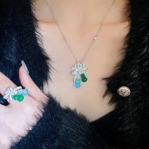 אופנה סינית חדשה ואבזרים אלגנטיים zircon שרשרת תליון פרפר וטבעת תכשיטים עדינים סט לנשים. - Product Image 5