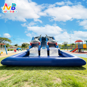 Commercial <b>Inflatable</b> Bouncer Slide Wet and Dry Water With Shark Double <b>Inflatable</b> Water Slide <b>Inflatable</b> Jungle Obstacle Course - Product Image 1