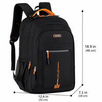 Sac à dos souple imperméable en polyester Oxford de haute qualité avec système de transport en résine et fermeture éclair, grand sac pour ordinateur portable, idéal pour étudiants