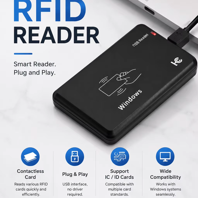Wholesale 125KHz RFID Reader USB Proximity ID Card Reader Driverless Contactless Smart Card Reader for Farm/Office
