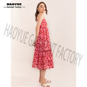 Nueva llegada Trending Design <span class=keywords><strong>Aurora</strong></span> Pink Floral Dress para verano y primavera para mujeres y niñas disponible en tamaño grande - Product Image 2