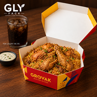 Boîte à riz au poulet personnalisée, en papier alimentaire, pour emporter, emballage alimentaire pour restaurant, restauration rapide, emballage alimentaire