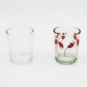 3oz 100ml trasparente bottiglia di vetro rotonda vino di vetro per Gin whisky decalcomania personalizzata o stampa schermo Logo sul bicchiere di vino