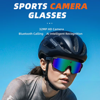 Lunettes intelligentes V06 avec assistant vocal IA, caméra HD 32MP, Bluetooth 5.3, contrôle par application Wi-Fi, étanches IP68, charge magnétique, vidéo 1080P