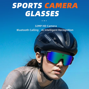 Lunettes intelligentes V06 avec assistant vocal IA, caméra HD 32MP, Bluetooth 5.3, contrôle par application Wi-Fi, étanches IP68, charge magnétique, vidéo 1080P - Product Image 1