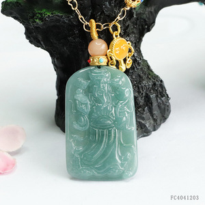 Collar de Jade con Colgante de Esmeralda Azul del <span class=keywords><strong>Dios</strong></span> de la Riqueza, Ximang 2026, Venta al por Mayor de Fábrica S4041203 - Product Image 3