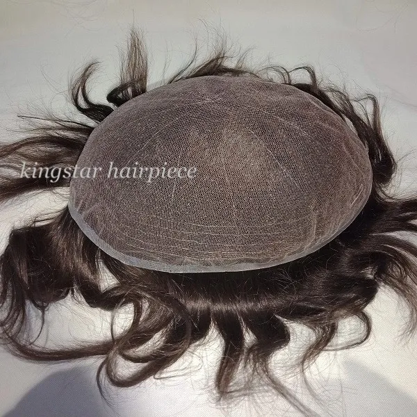 Perruque toupet naturelle indienne naturelle — nadula, cheveux humains, réflexe, qualité supérieure