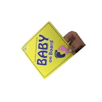 Panneau de signalisation pour voiture avec ventouse « Bébé à bord » en plastique