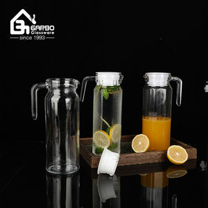 Jarra de cristal clásica de 1 litro de gran capacidad para la vida diaria, gran oferta, jarra de cristal grabada para beber té frío y café - Product Image 2