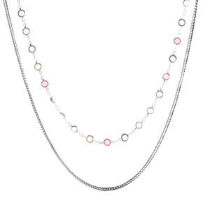 2023 सबसे अच्छा बेच सोना मढ़वाया स्तरित लिंक चेन हार रंगीन जेड क्रिस्टल मोती अवस्र्द्ध हार के लिए गर्मियों में महिलाओं - Product Image 5