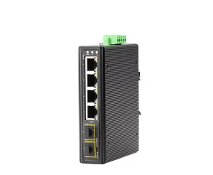 Interruptor de red PoE industrial ONV Gigabit, 4 puertos, 10/100/1000Mbps, entrada dual de CC para cámara IP