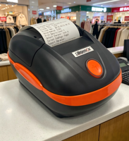 Printer Label Barcode Thermal Mini Genggam 58mm 2 Inci dengan Pencetakan Hitam Putih untuk Supermarket Ekspres