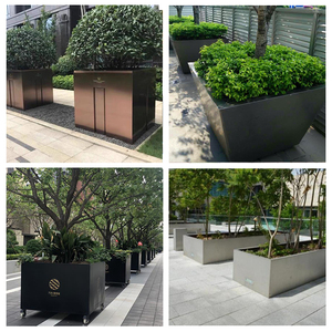 Macetas Rectangulares Altas Maorong de Acero Inoxidable con Recubrimiento en Polvo, Duraderas, Capacidad de 37L, para Jardín y Hogar, con Tamaño Personalizable - Product Image 1