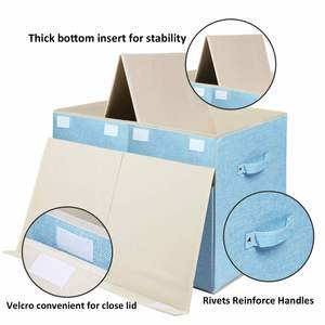 Large <b>Collapsible</b> Toy <b>Storage</b> <b>Box</b> with Lid & Handles - Kids Organizer Chest for Toys Clothes - Product Image 3