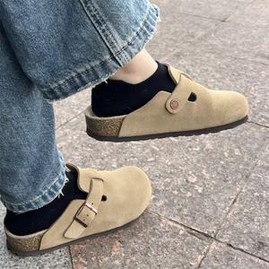 Zapatos de Diseñador de Alta Calidad, <span class=keywords><strong>Zuecos</strong></span> <span class=keywords><strong>Birkenstock</strong></span> Unisex Personalizados de Gamuza Genuina para <span class=keywords><strong>Mujer</strong></span>, Pantuflas de Cuero de Lujo Ligeras - Product Image 1