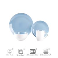 Service de vaisselle en céramique de luxe Blue Promotion Plats en porcelaine Service d'assiettes en porcelaine Mix Match Service de table en grès