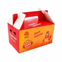 Caja de Papel para Pollo Frito Portátil con Logotipo Personalizado para Restaurantes de Comida Rápida