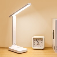 Lampe de bureau LED moderne pliable, protection des yeux, commande tactile, rechargeable par USB ou à brancher, lumière de lecture blanche pour l'étude